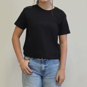 T-shirt femme coton noir personnalisable