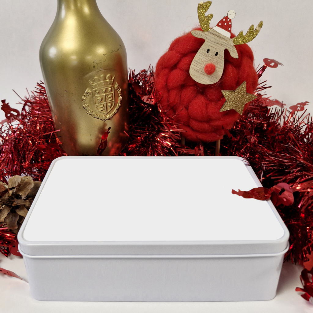 Boîte à biscuits rectangulaire blanche personnalisable