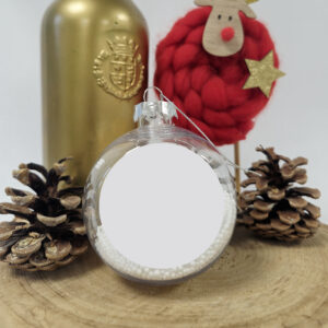 Boule de noël transparente à personnaliser