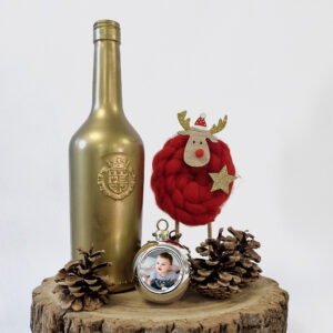 Petite boule de Noël argentée 6 cm personnalisable